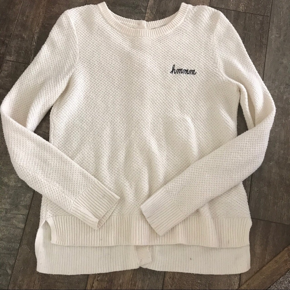 Madewell embroidered “hmmm” sweater✨